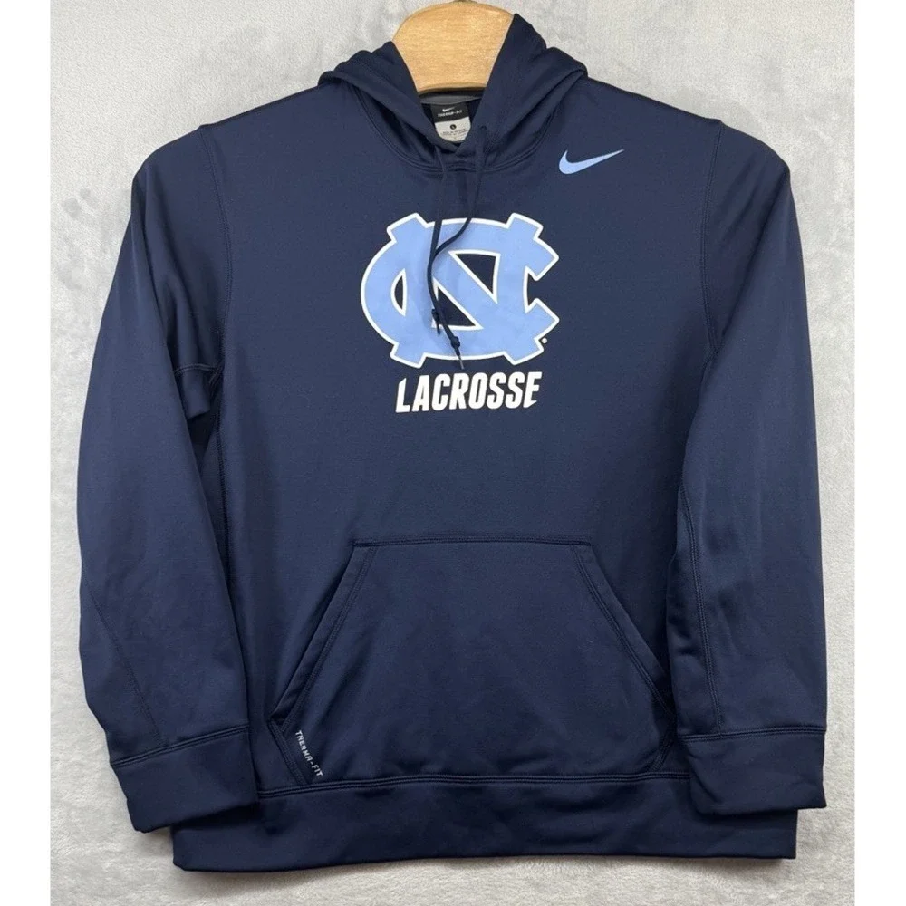 Nike UNC North Carolina Lacrosse Hoodie Sweatshirt Team Issued Blue Men's L